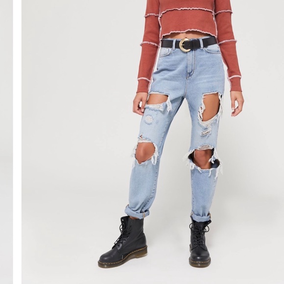 Urban Outfitters Denim - BDG High-Waisted Mom Jeans- Destroyed Light Wash